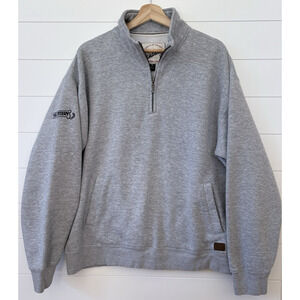 Landway Heritage Fleece Quarter Zip Pullover Mens XL Gray MA Lottery Embroidery